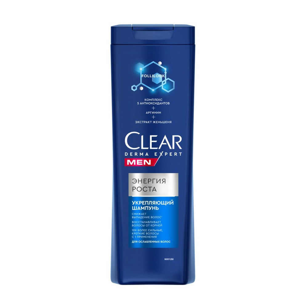 Изображение товара Шампунь Clear Men Укрепляющий Энергия Роста 380мл
