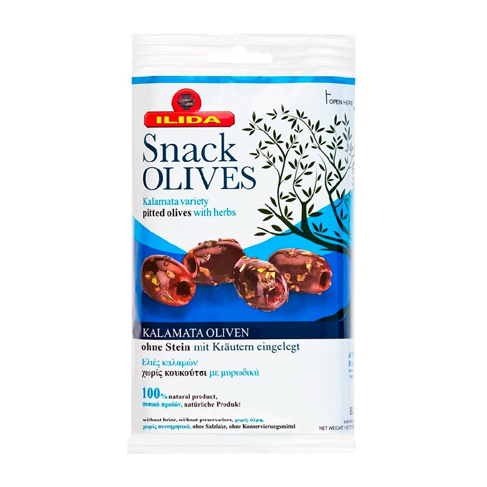 Изображение товара Оливки Ilida без Косточки Каламата C Травами 80г