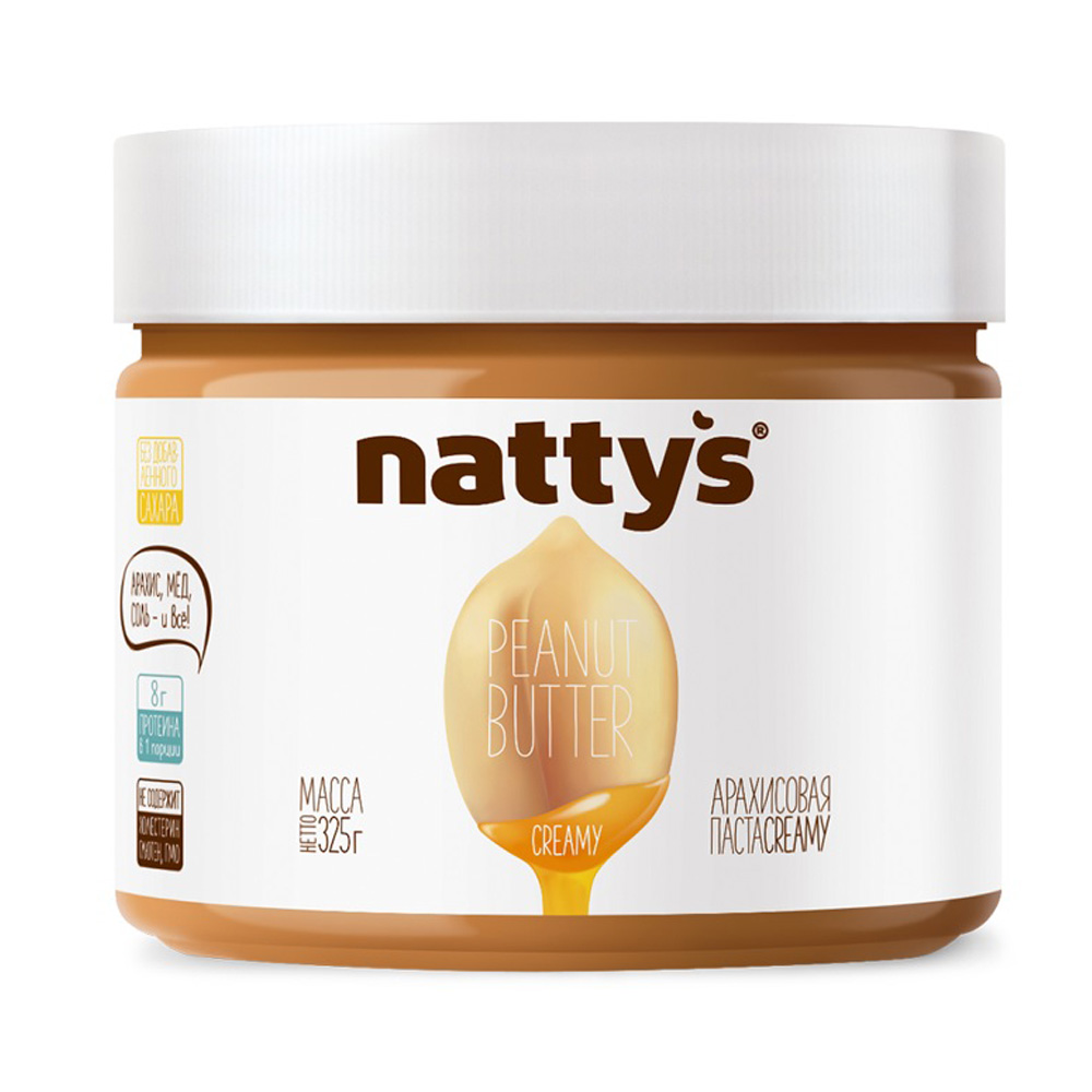 Изображение товара Паста Арахисовая Nattys Creamy с Медом 325г
