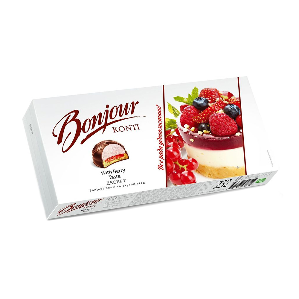 Изображение товара Десерт Bonjour Ягоды Пирожное 232 г