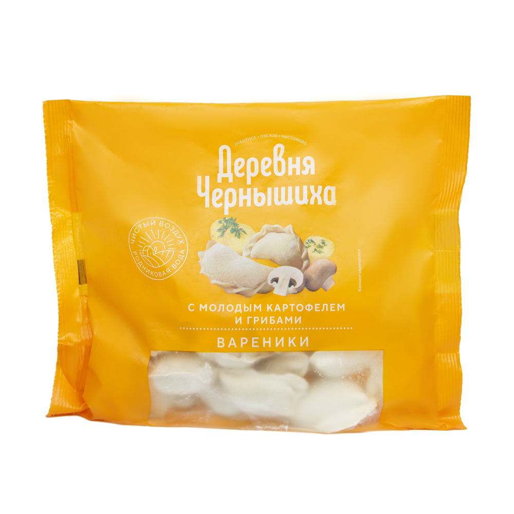 Изображение товара Вареники Молодой Картофель и Грибы Деревня Чернышиха 350г