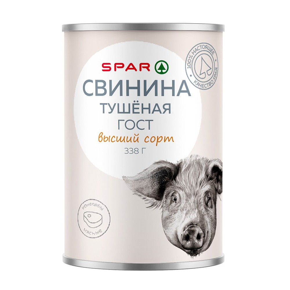 Купить свинина тушеная spar гост высший сорт 338г с доставкой на дом в  магазине SPAR