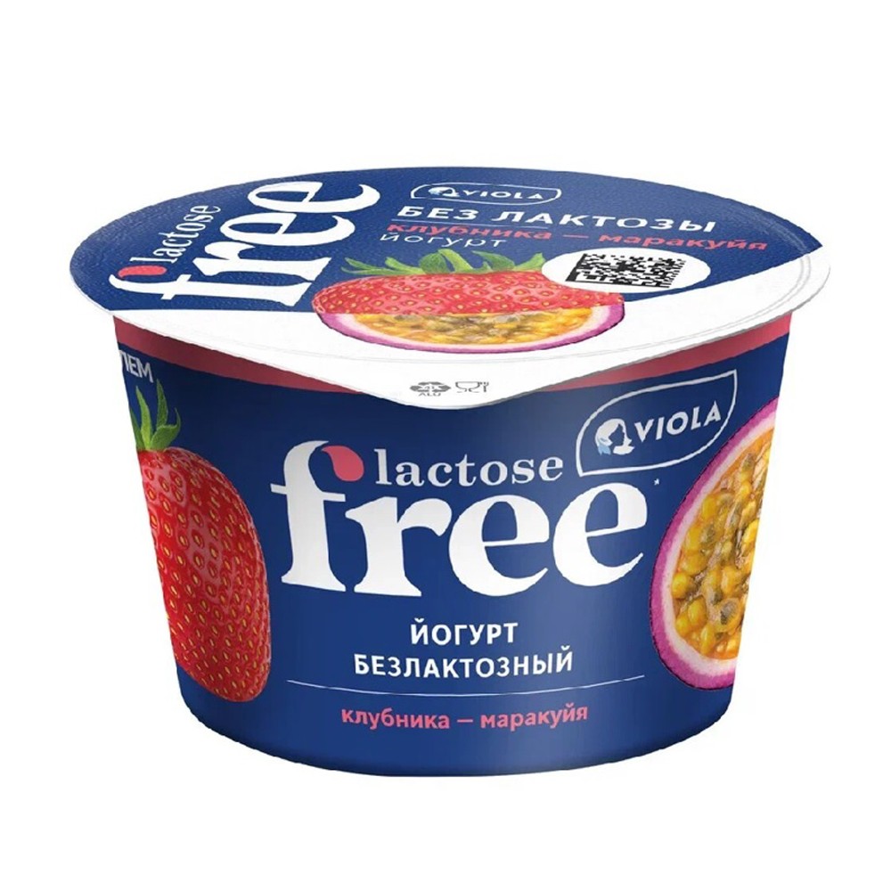 Изображение товара Йогурт Free Безлактозный Клубника Маракуйя 2,7% 180г