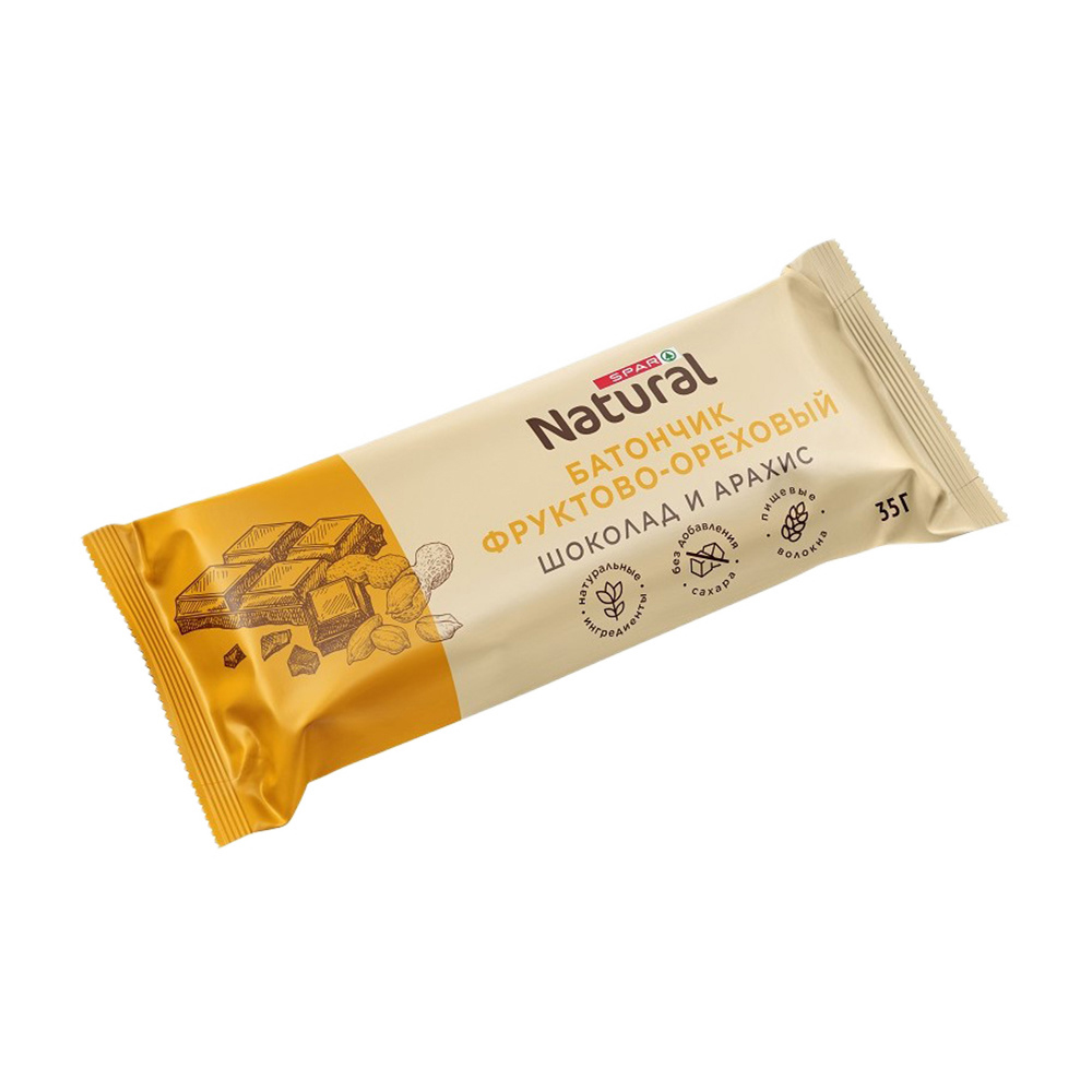 Изображение товара Батончик SPAR NATURAL Шоколад и Арахис 35г