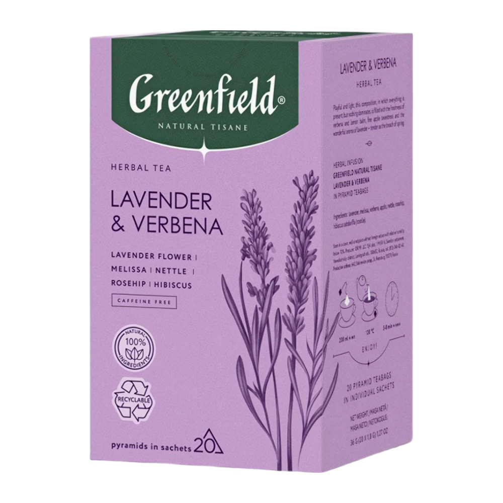 Изображение товара Чай Травяной Greenfield Lavender & Verbena 20 Пирамидок