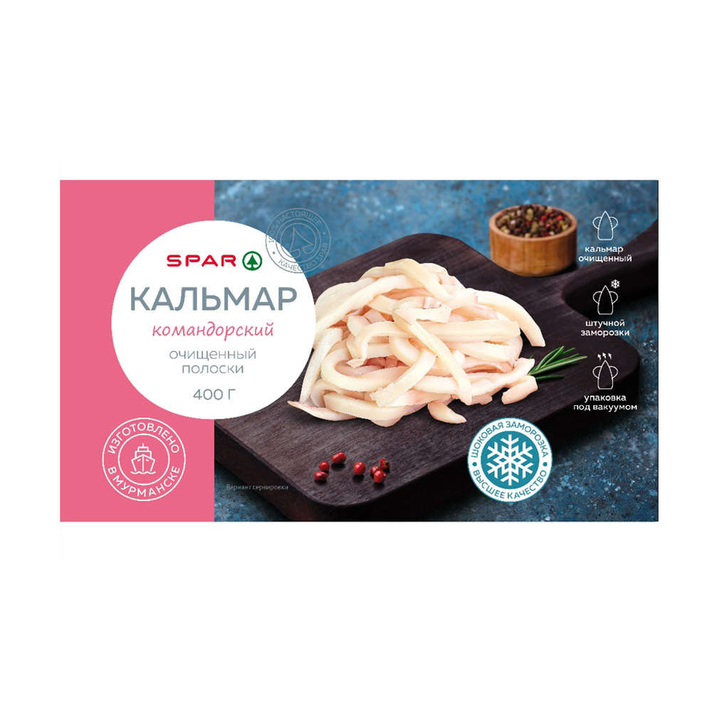 Изображение товара Кальмар SPAR Командорский Полоски 400г