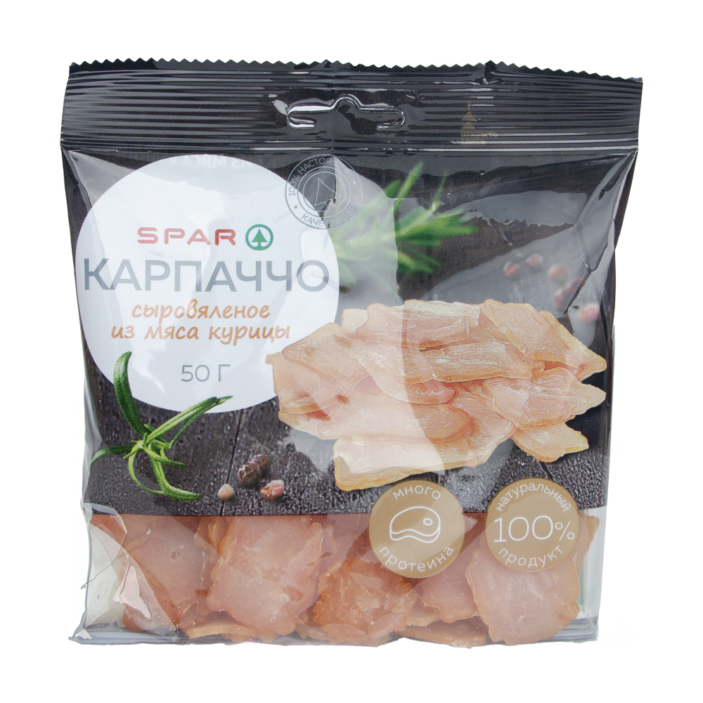 Изображение товара Карпаччо SPAR Cыровяленое из Мяса Курицы 50г