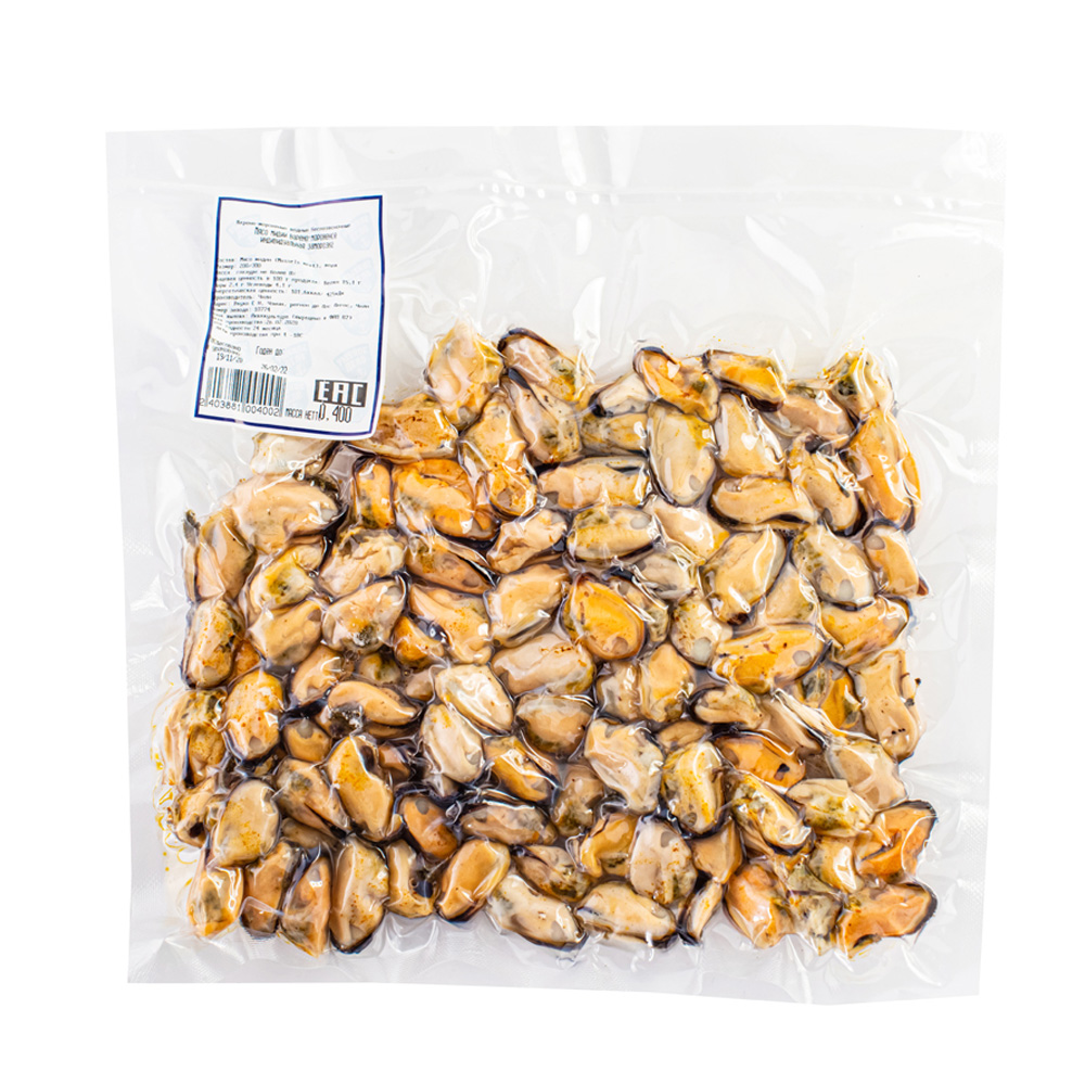 Изображение товара Мидии РЫБНОЕ ДЕЛО варено-мороженые 0,4 кг