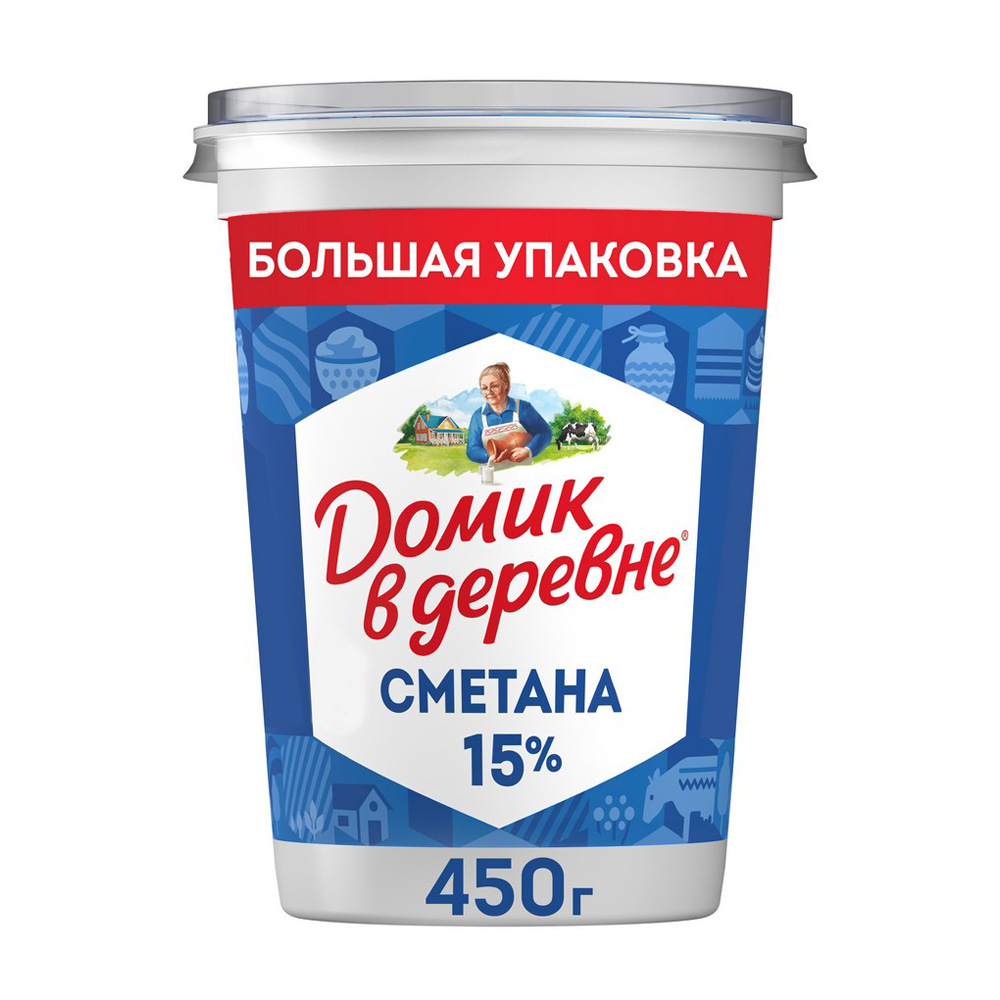 Изображение товара Сметана Домик в Деревне 15% 450г