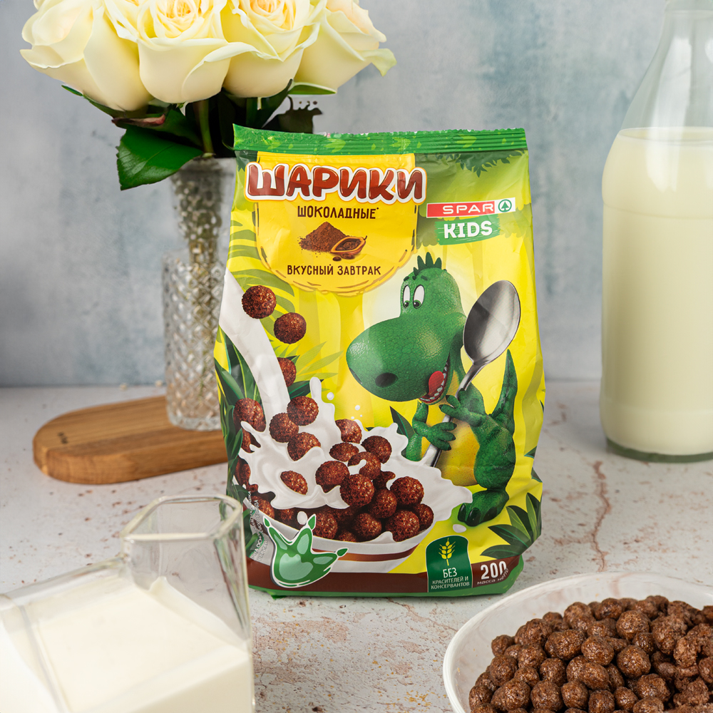Изображение товара Готовый Завтрак SPAR KIDS Шарики Шоколадные 200г