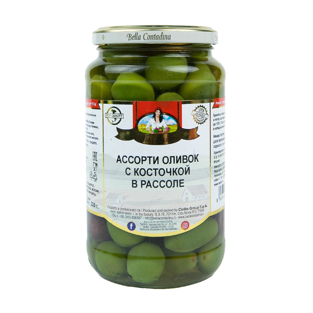 Изображение товара Оливки Белла Ди Чериньола Ассорти с Косточкой 580мл