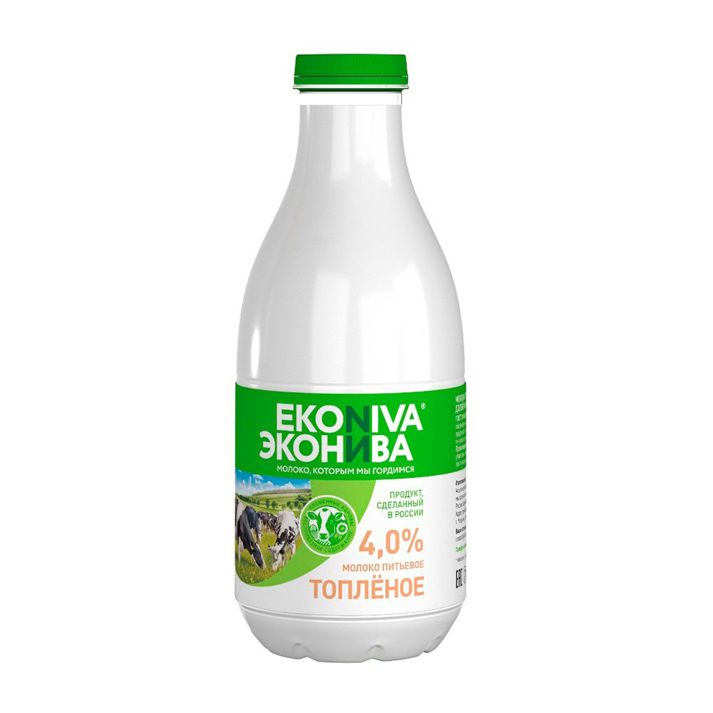 Изображение товара Молоко Эконива Топленое 4% 1л пэт