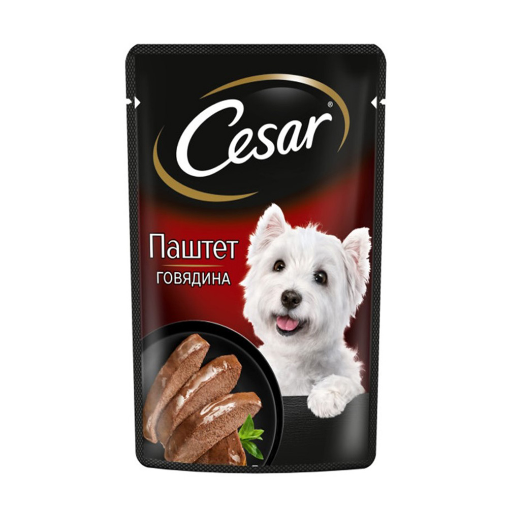 Изображение товара Корм Влажный для Собак Cesar Паштет с Говядиной 80г