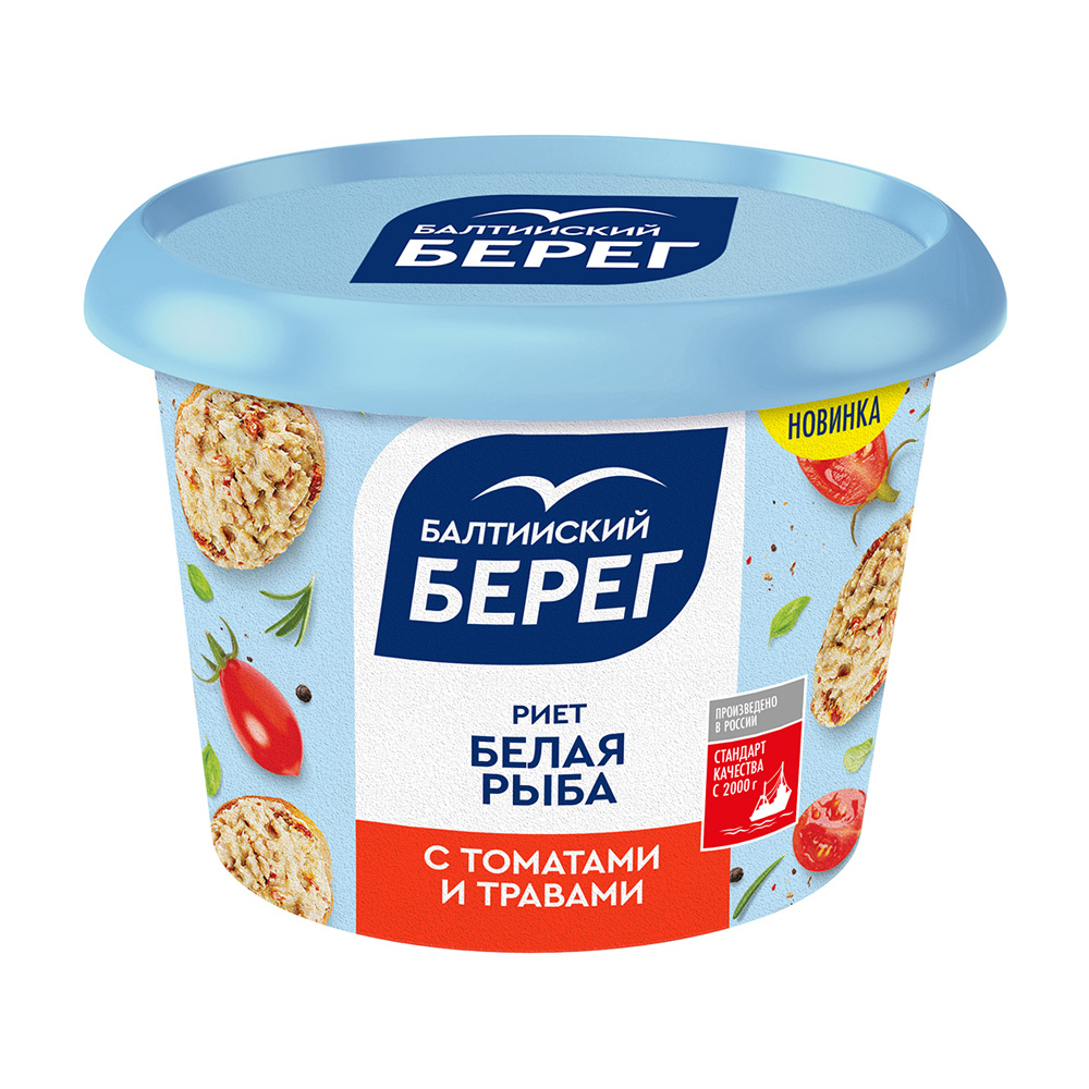 Изображение товара Риет Балтийский Берег Белая Рыба с Томатами и Травами 140г