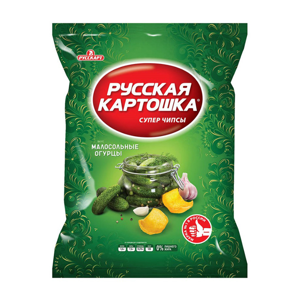 Изображение товара Чипсы Русская Картошка Малосольные Огурцы 105 г