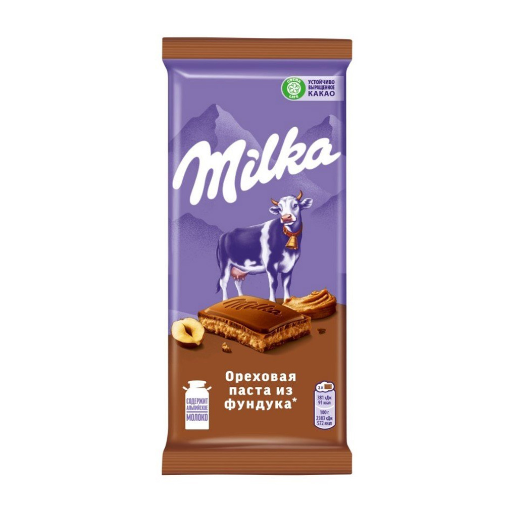 Изображение товара Шоколад Milka Молочный Ореховая Паста из Фундука 80г
