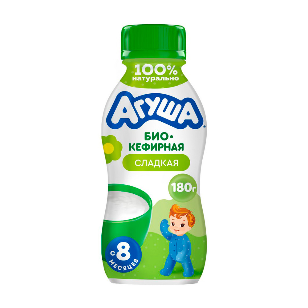 Изображение товара Напиток Кисломолочный Агуша Био-Кефирная Сладкая 2,9% 180г