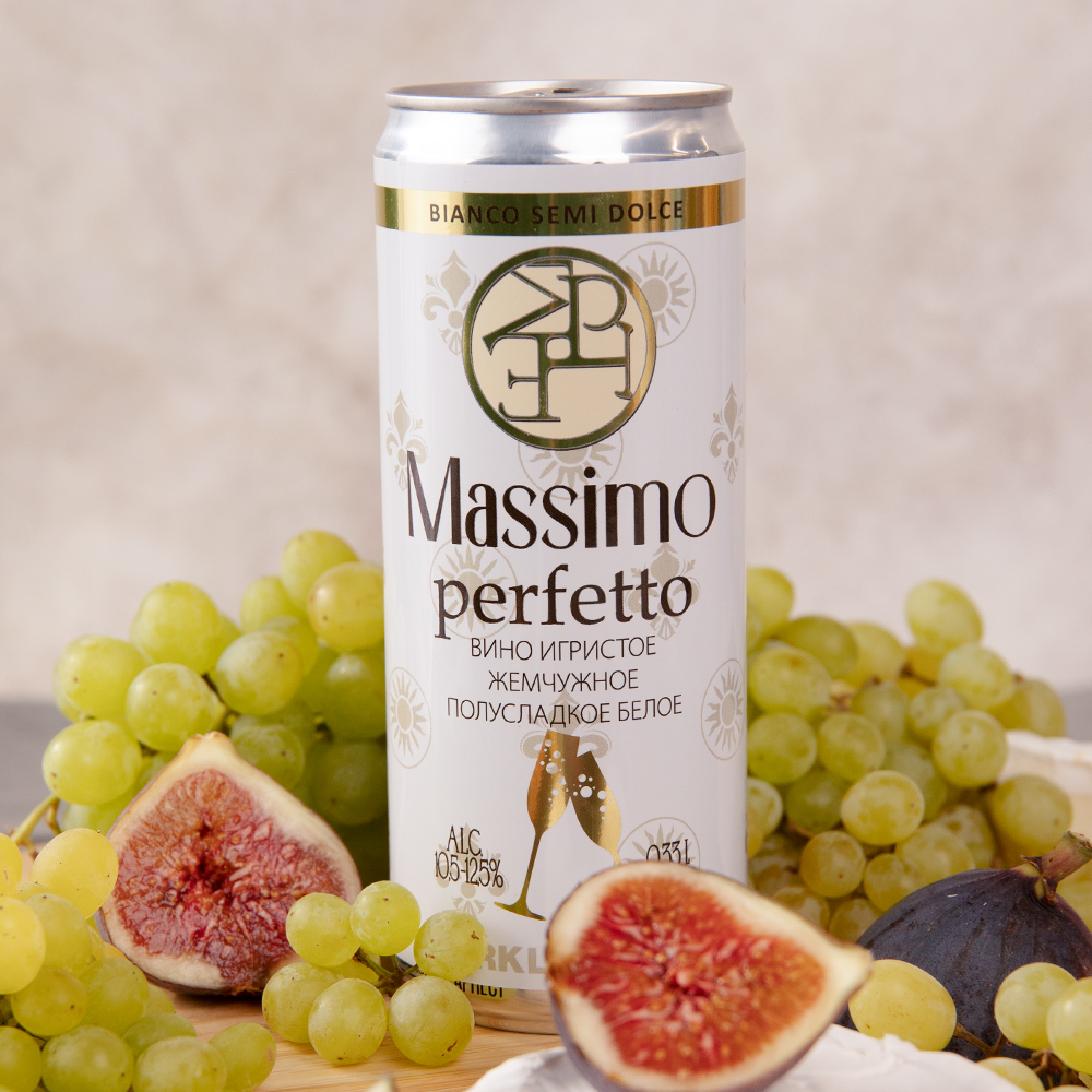 Изображение товара Вино Игристое Массимо Перфетто Белое п/сл 10,5-12,5% 0,33л