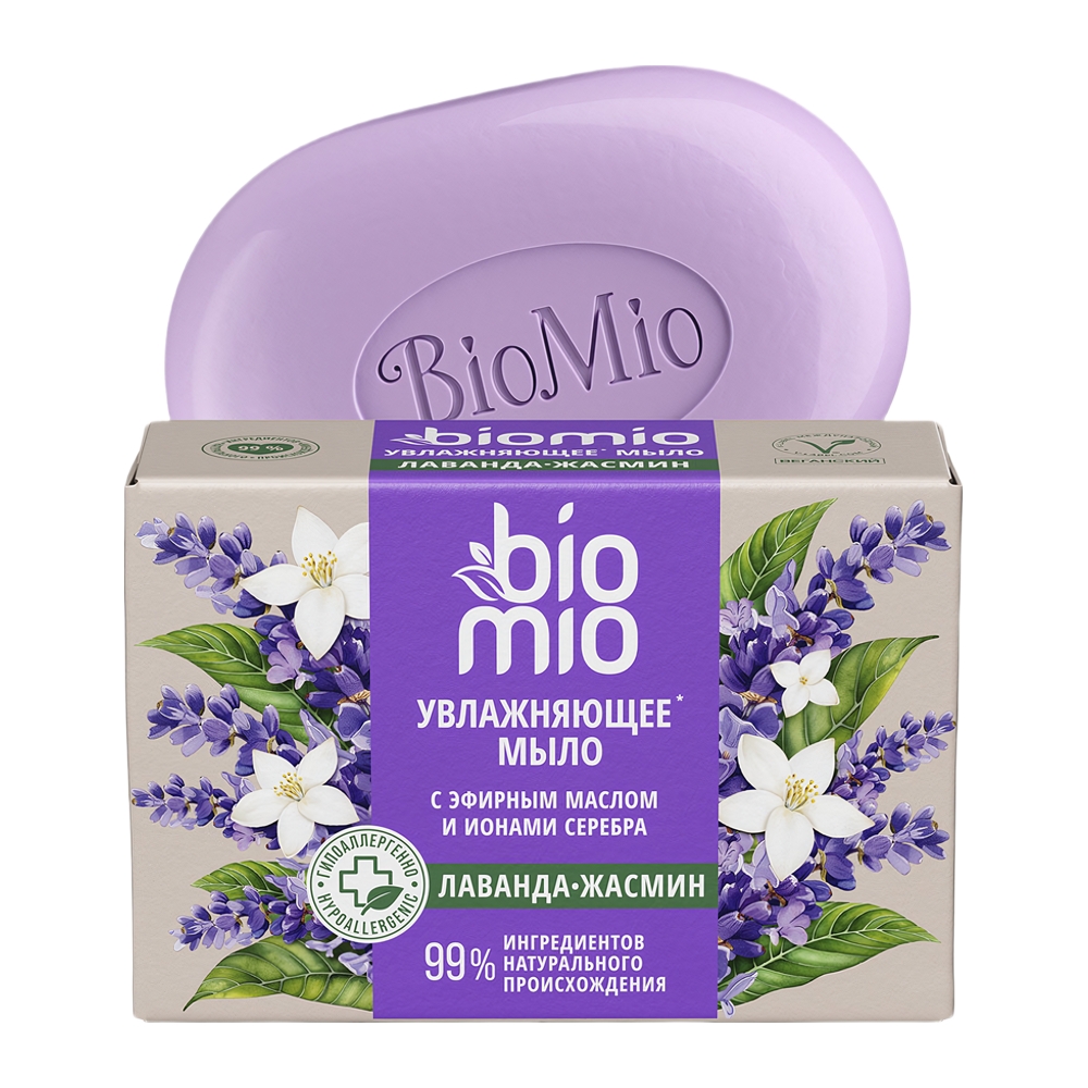 Изображение товара Мыло Натуральное BioMio Лаванда и Жасмин 90г