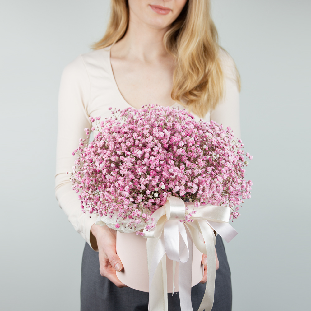 Изображение товара Коробка Розовая Мечта — букет гипсофилы в коробке