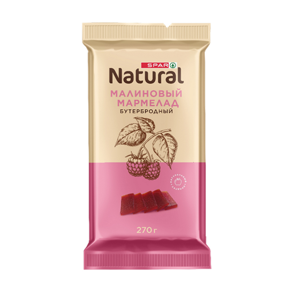 Изображение товара Мармелад SPAR NATURAL Малиновый Бутербродный 270г
