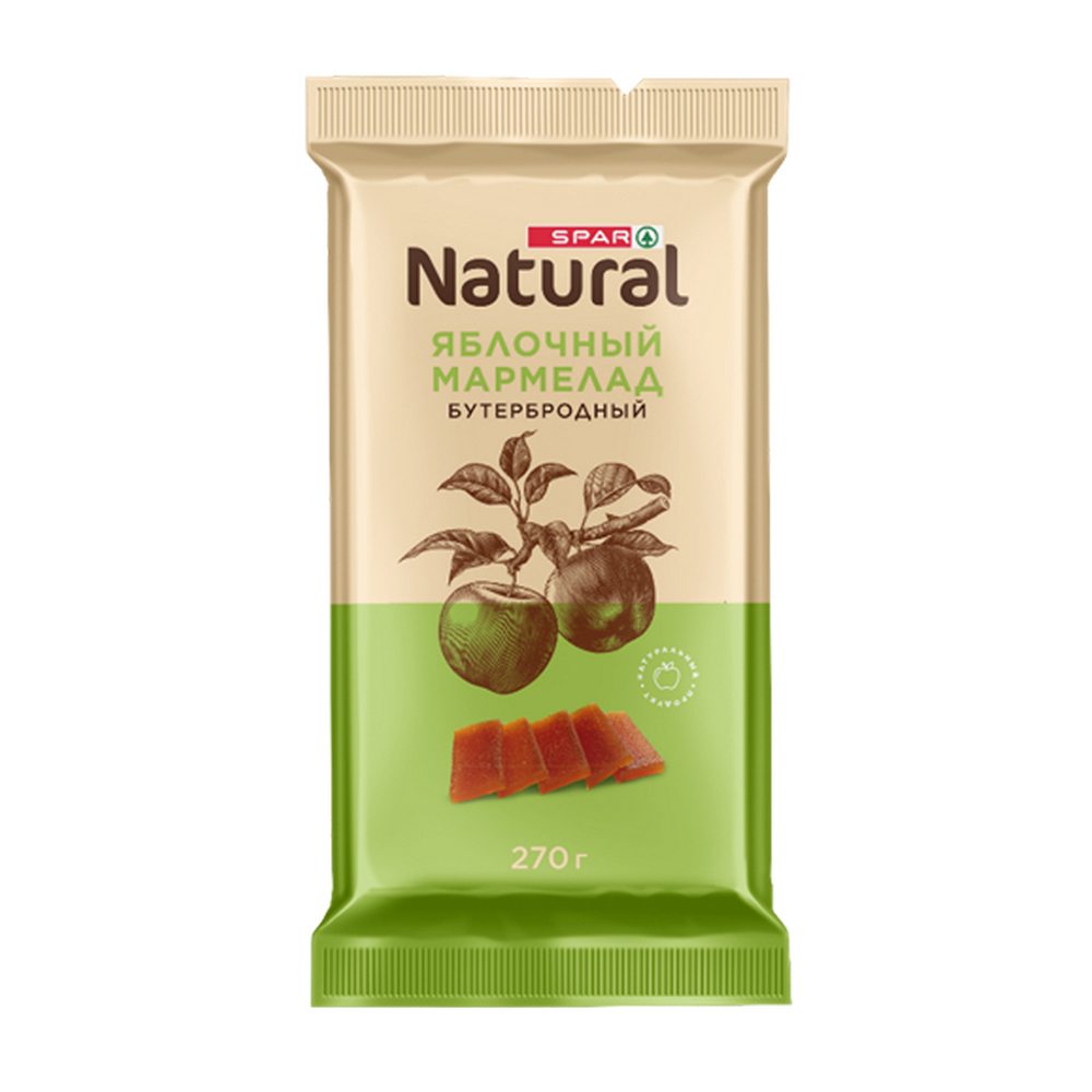 Изображение товара Мармелад SPAR NATURAL Яблочный Бутербродный 270г