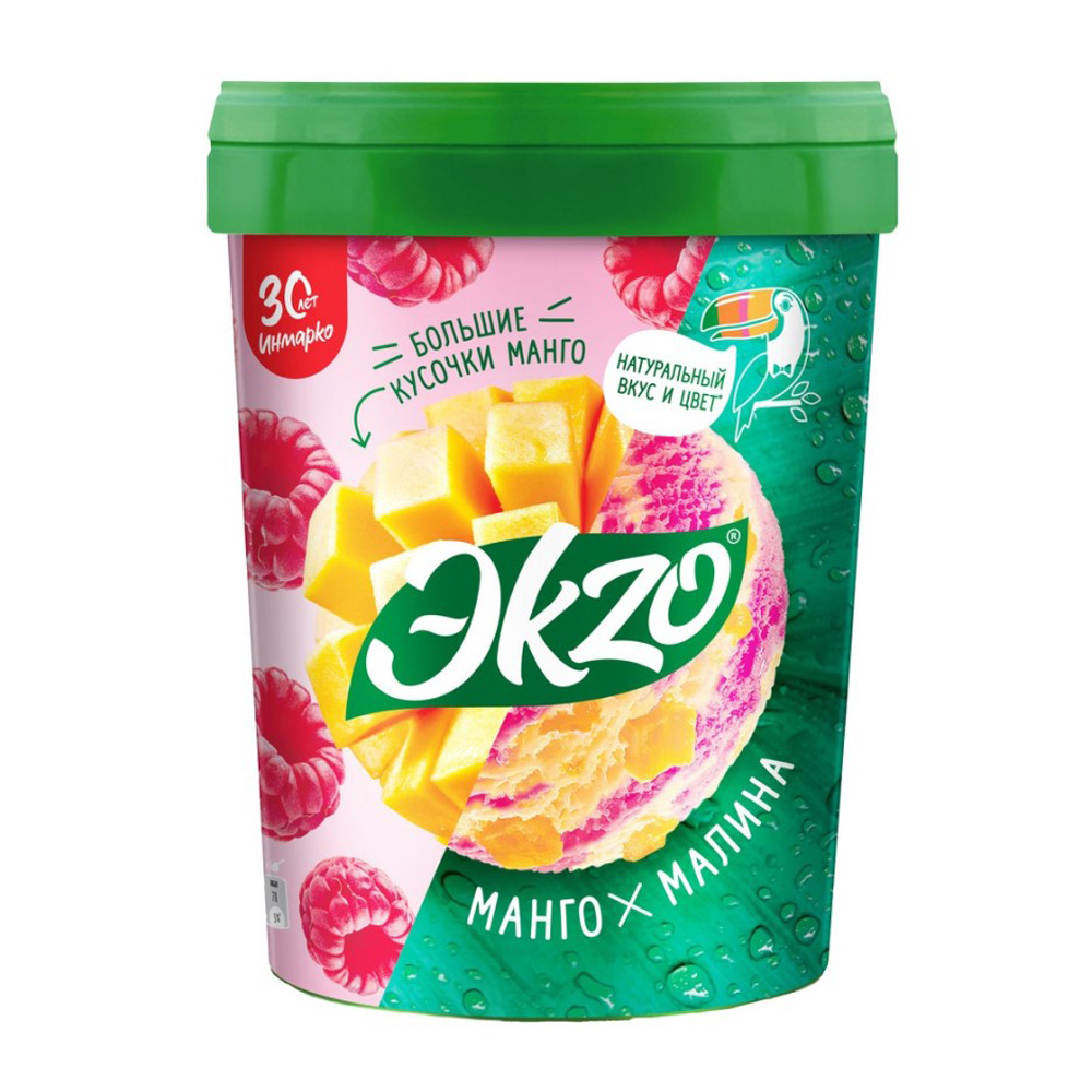 Изображение товара Мороженое Молочное Экзо Манго Малина 520г