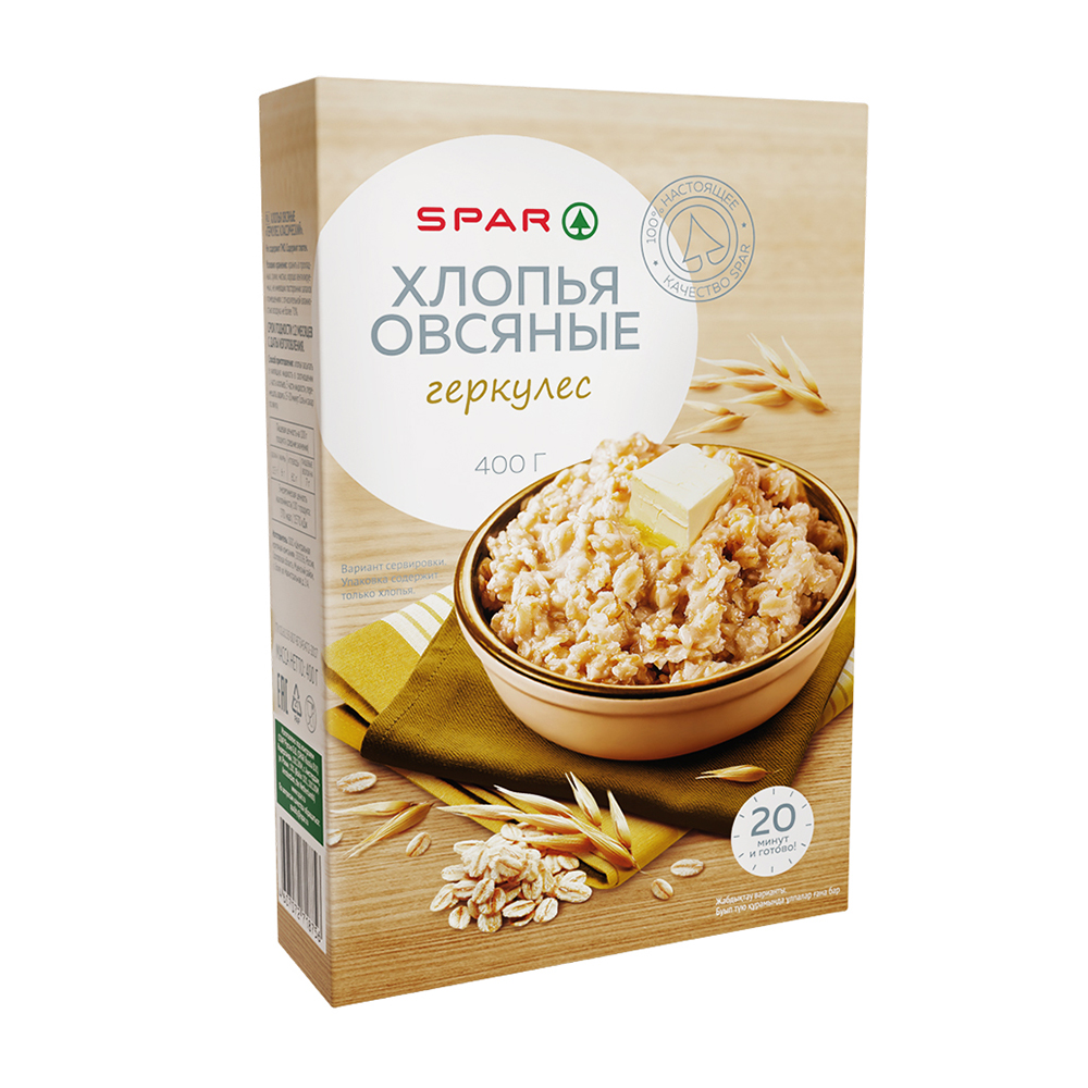Изображение товара Хлопья Овсяные SPAR Геркулес 400г