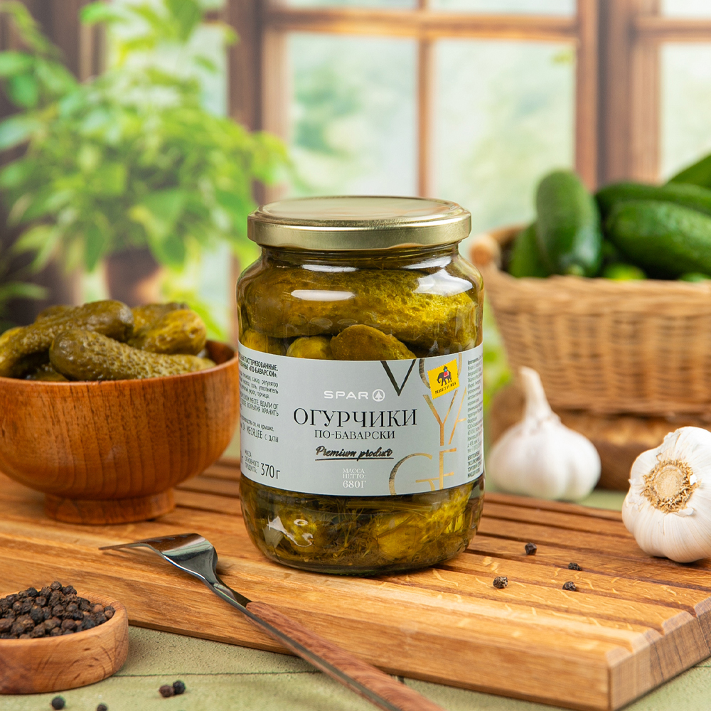 Изображение товара Огурчики SPAR VOYAGE по-Баварски 680г