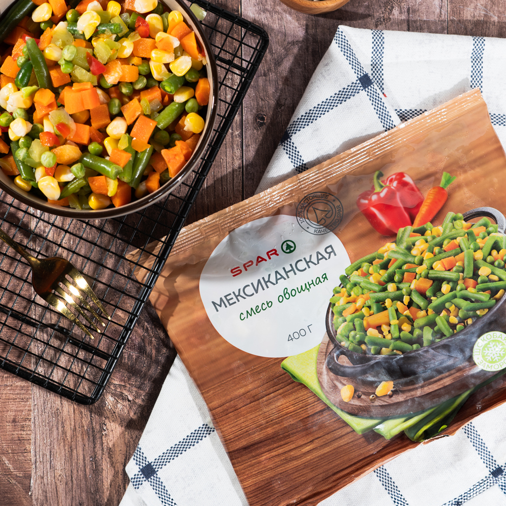 Изображение товара Смесь овощная SPAR мексиканская 0.4 кг | Замороженная