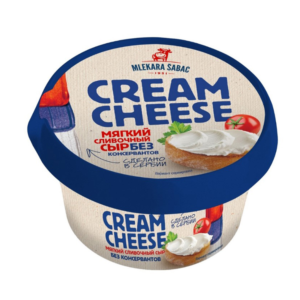 Изображение товара Сыр Mlekara Sabac Cream Cheese Сливочный 60% 100г