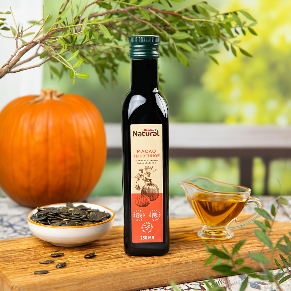Изображение товара Масло тыквенное SPAR NATURAL Нерафинированное 250 мл