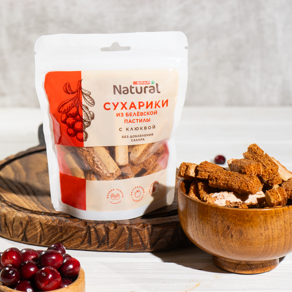 Изображение товара Сухарики SPAR NATURAL из Белевской Пастилы с Клюквой 40г