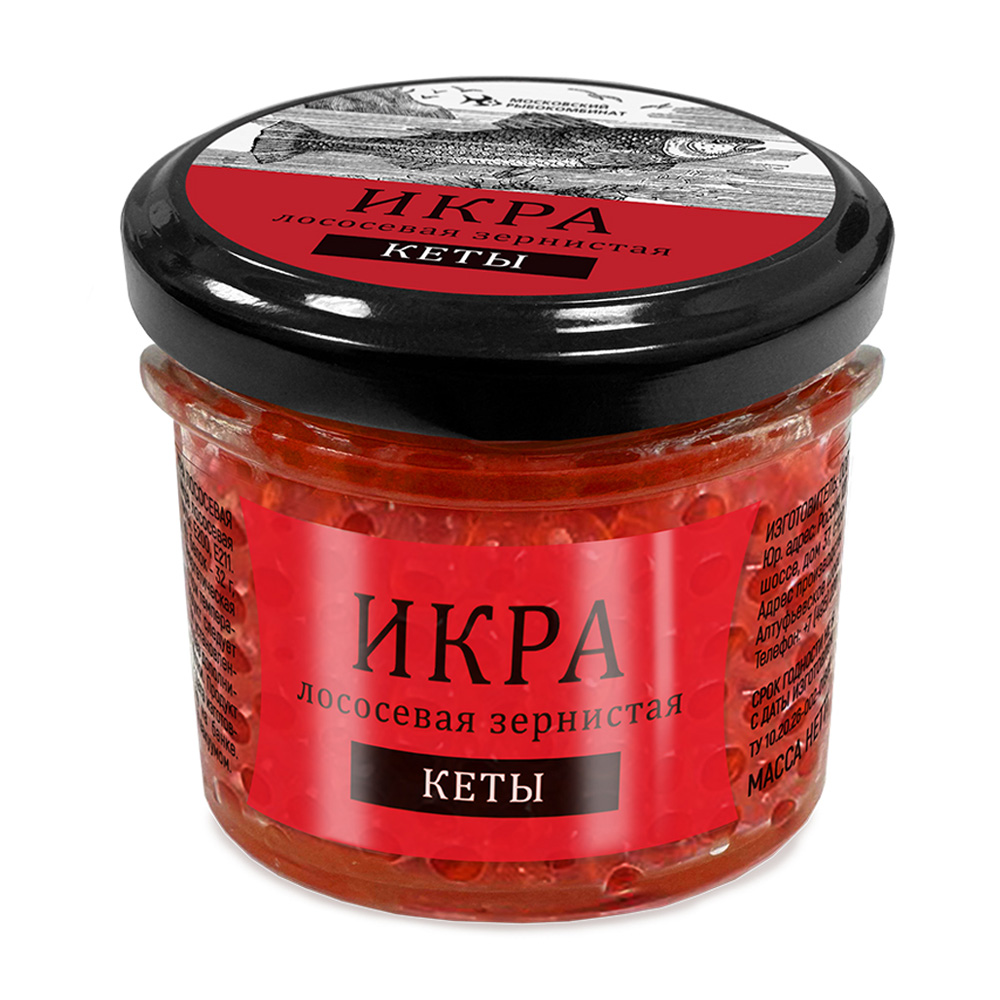 Изображение товара Икра Лососевая Кеты Московский Рыбокомбинат 90г Стекло