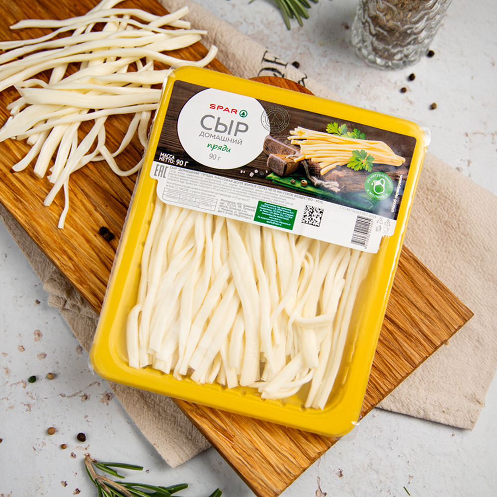 Изображение товара Сыр SPAR Домашний Пряди 40% 90г