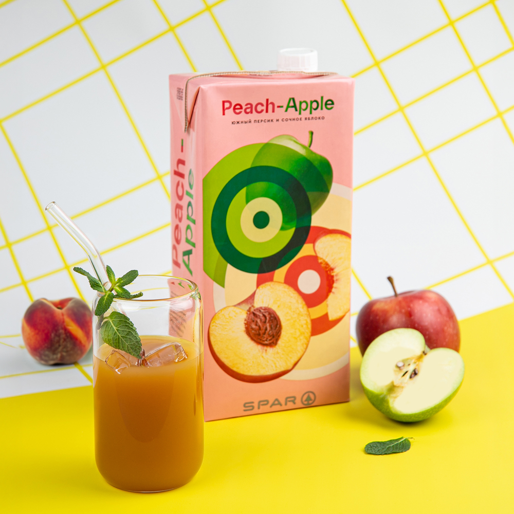 Изображение товара SPAR нектар Персик Яблоко 2 л с мякотью
