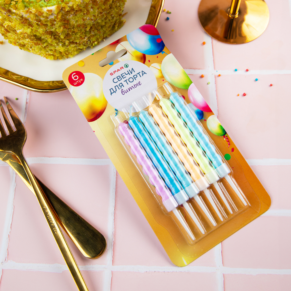 Изображение товара Свечи SPAR для торта витые, 6 шт