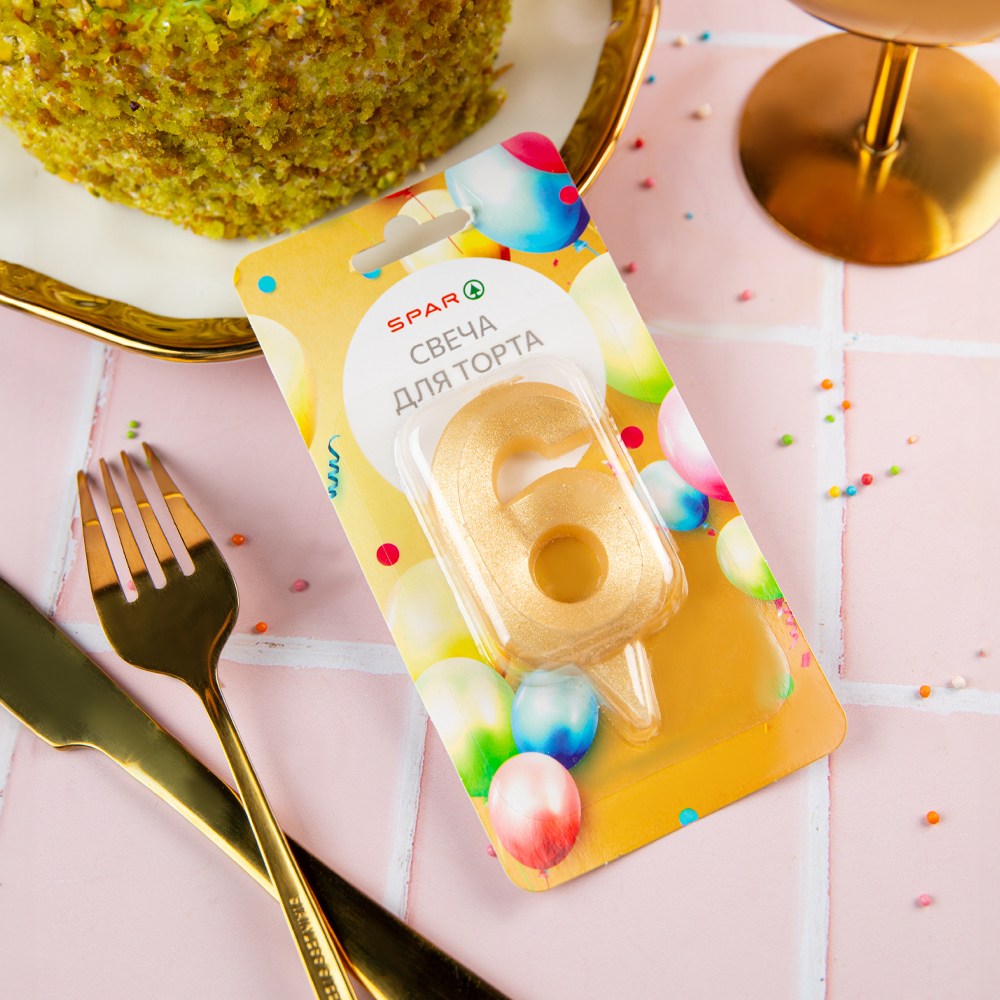 Изображение товара SPAR Свеча цифра 6 для торта