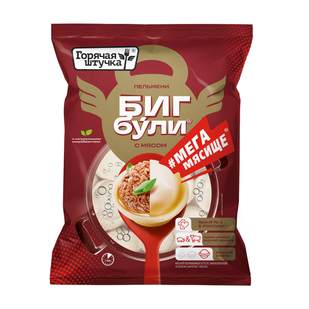 Изображение товара Пельмени Бигбули Горячая Штучка Мегамясище 700г
