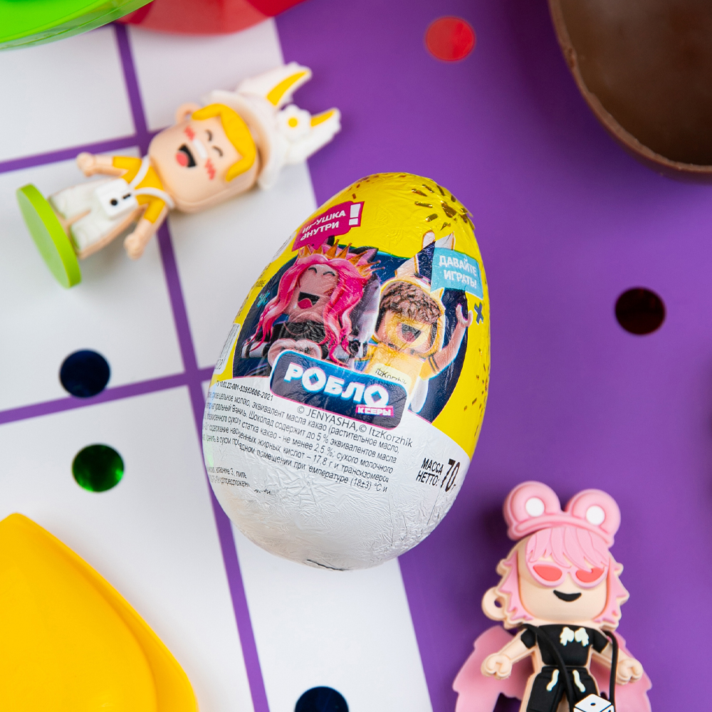 Изображение товара SPAR KIDS Роблоксеры 70г — шоколадное яйцо с коллекционной игрушкой