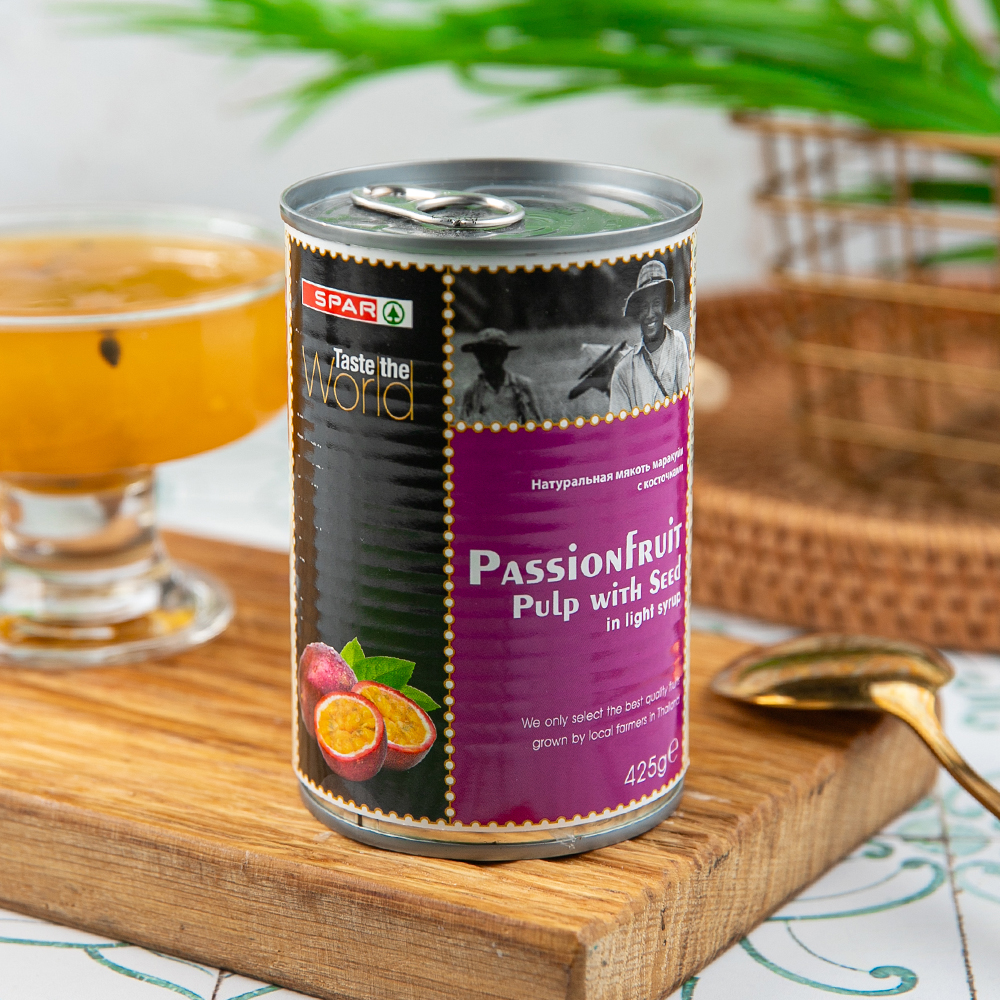Изображение товара Маракуйя SPAR Натуральная Мякоть с Косточками в Сиропе 425г