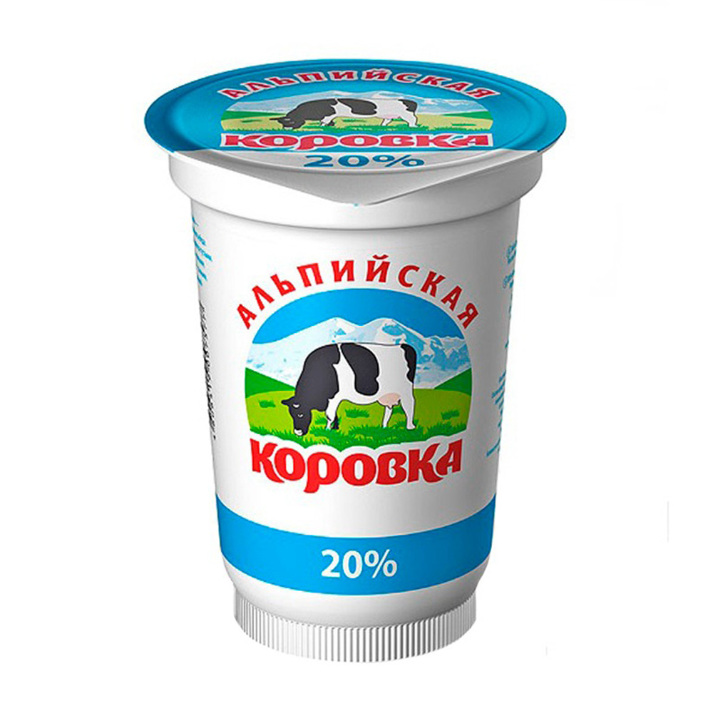 Изображение товара Продукт Сметанный Альпийская Коровка 20% 500г