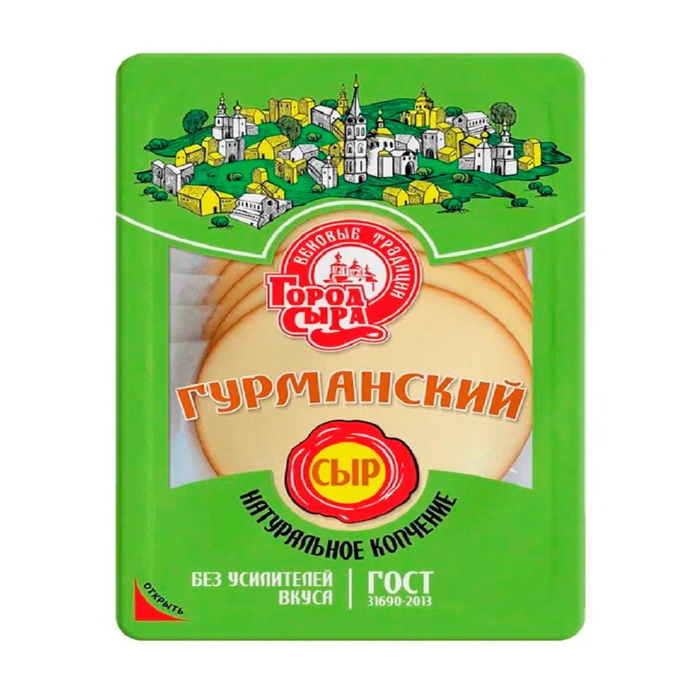 Изображение товара Копченый сыр Гурманский 40% ГОРОД СЫРА, 150 г