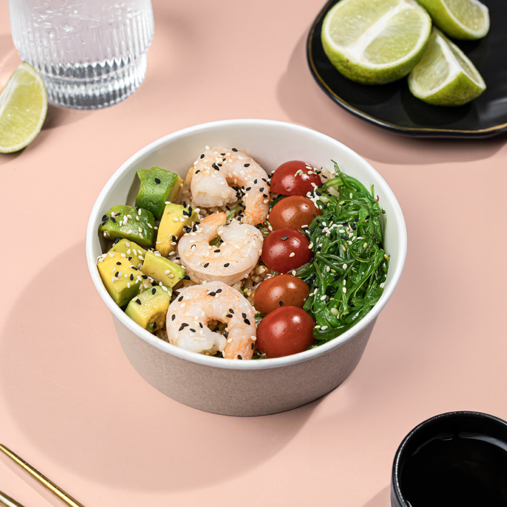 Изображение товара Боул с креветками 250 г — с рисом, овощами и соусом унаги