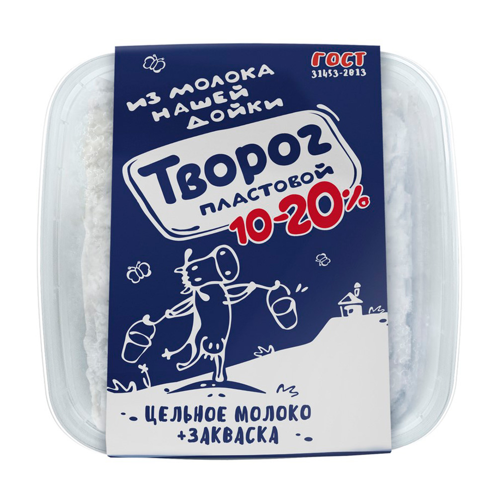 Изображение товара Творог Пластовой из Молока Нашей Дойки 10-20% 350г