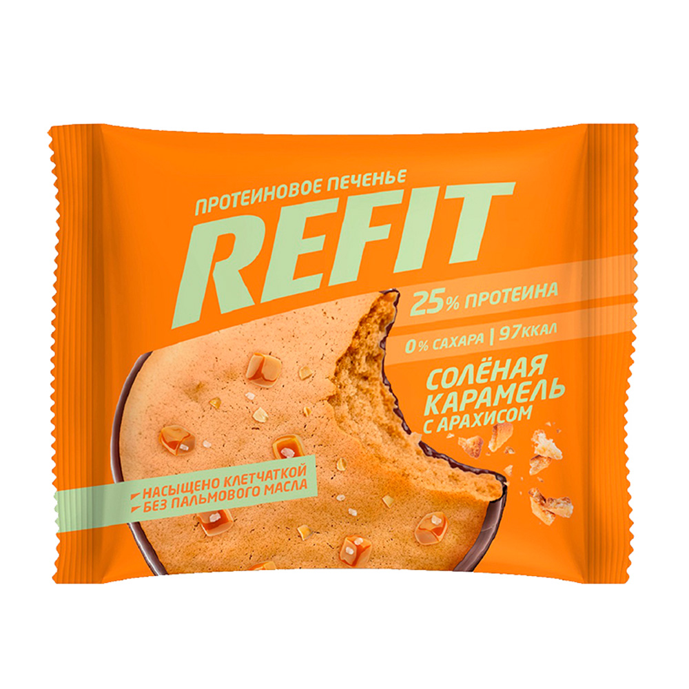 Изображение товара REFIT Протеиновое печенье без сахара Соленая карамель 35 г
