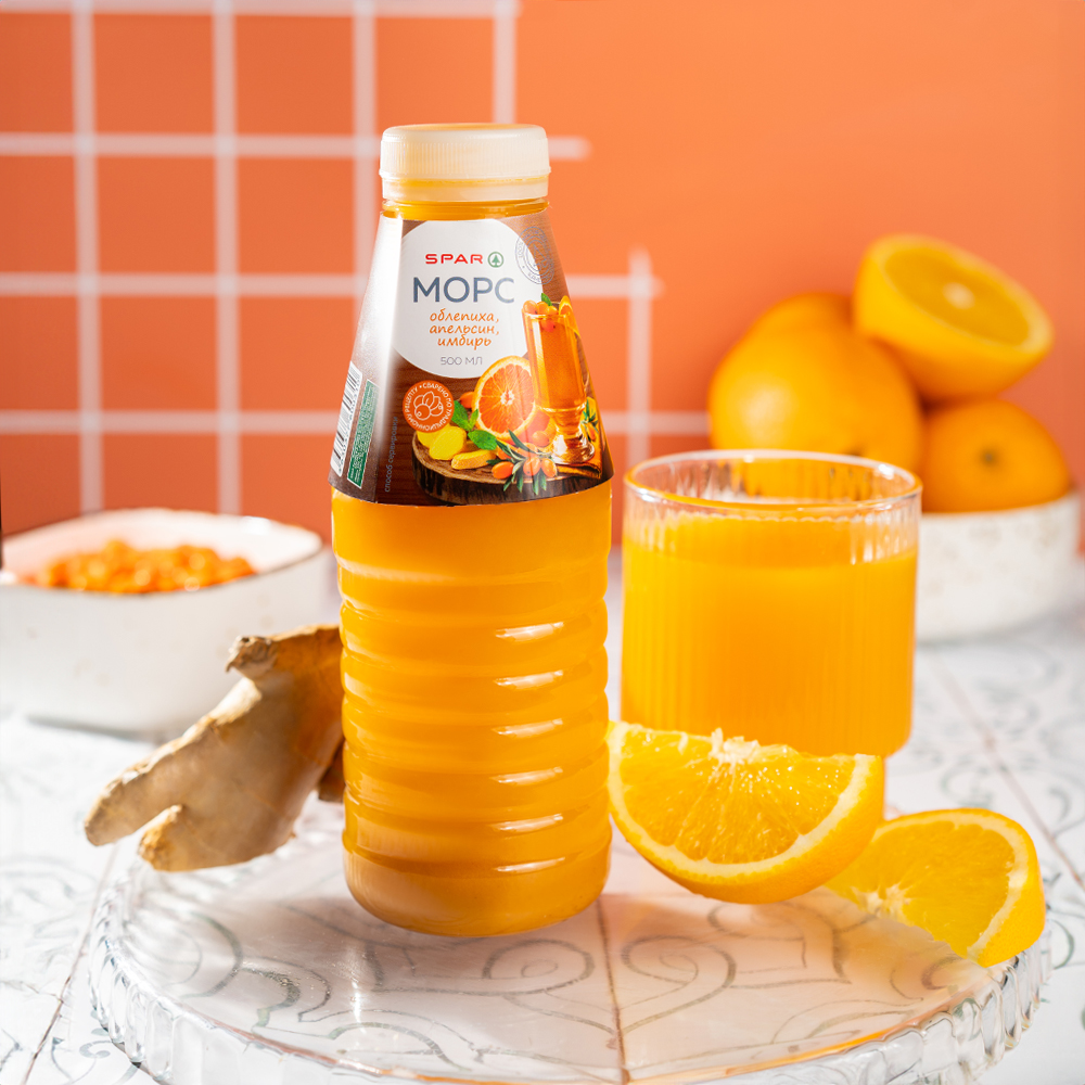 Изображение товара Морс SPAR Облепиха Апельсин Имбирь 500мл