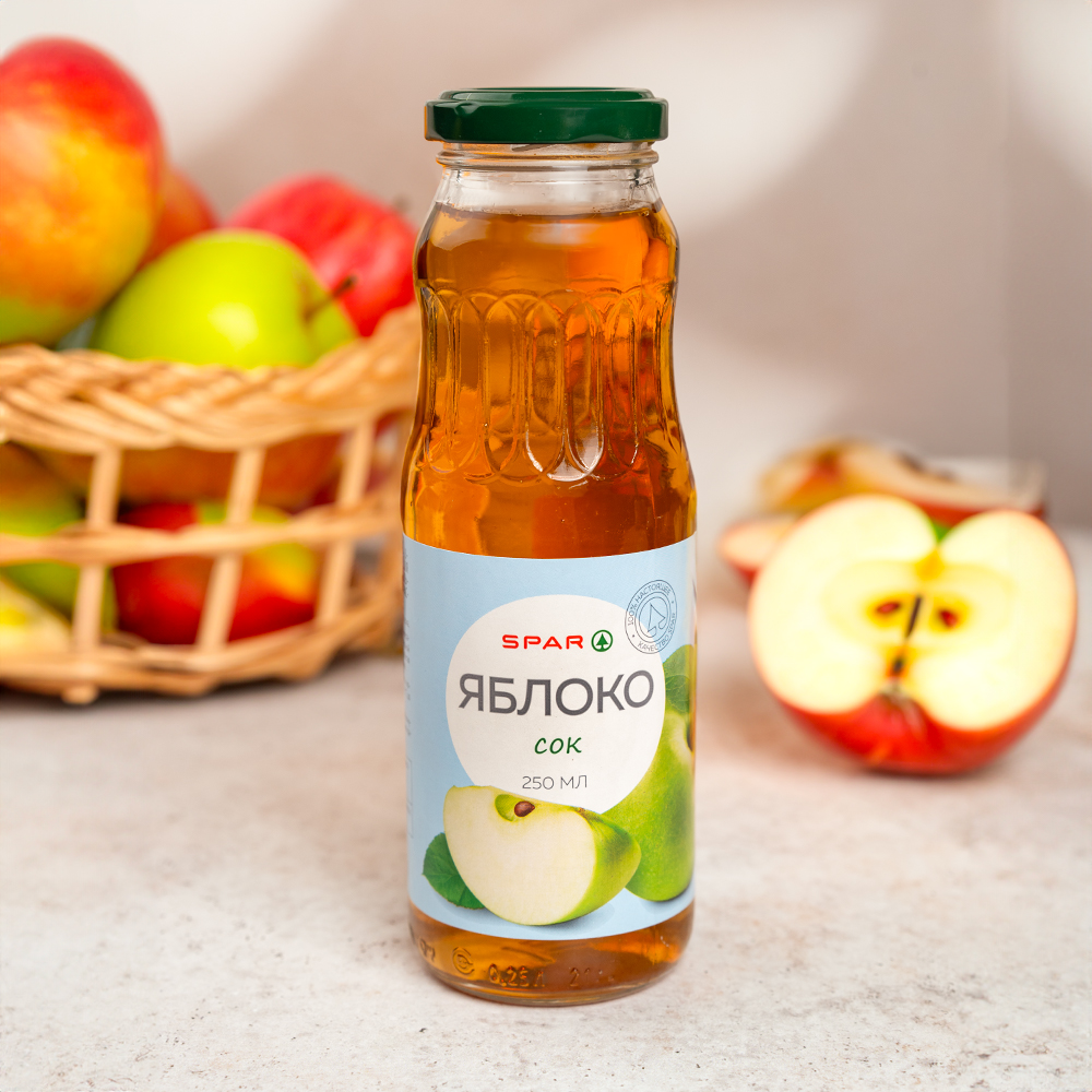 Изображение товара Сок SPAR Яблочный Восстановленный Осветленный 0,25л Стекло