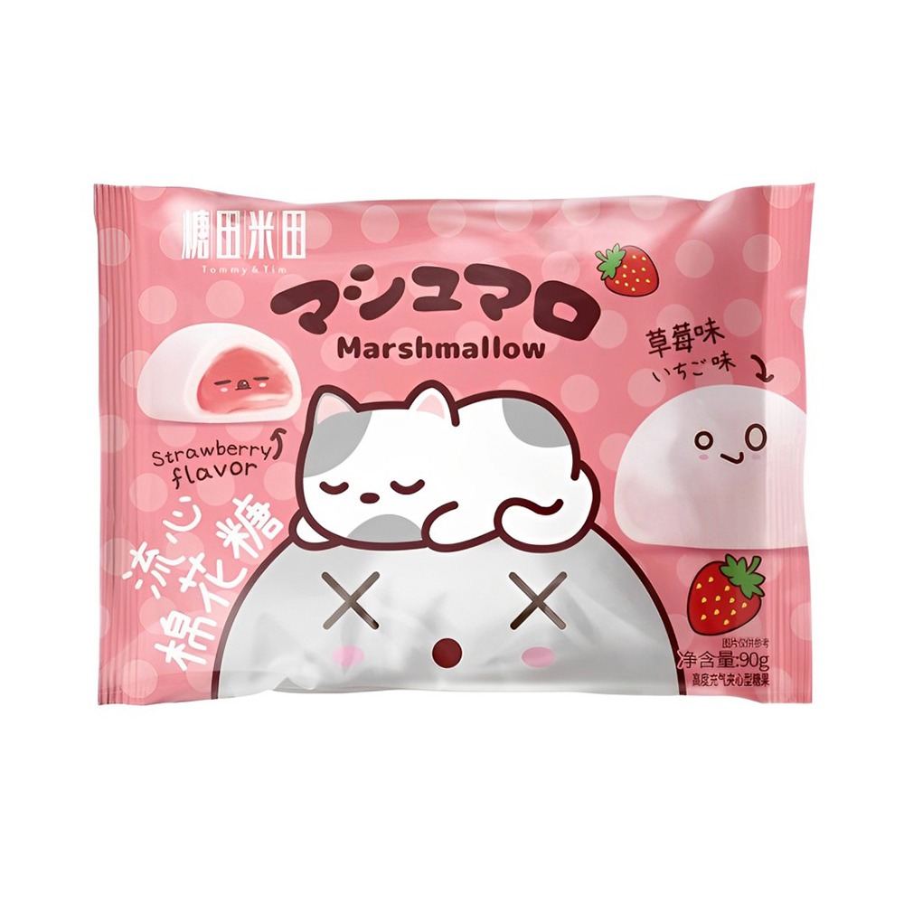 Изображение товара Маршмеллоу Tommy&tim с Начинкой со Вкусом Клубники 90г