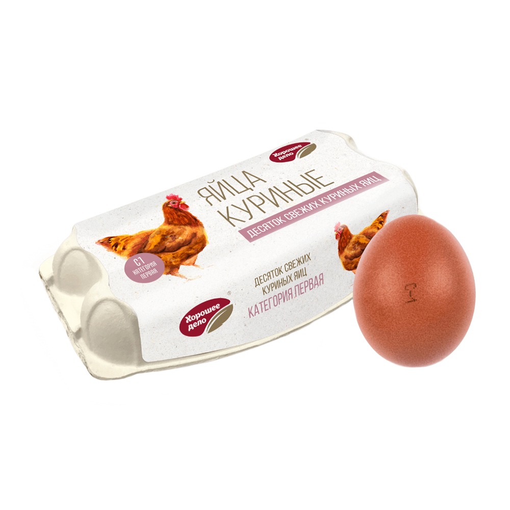 Изображение товара Яйцо Куриное Хорошее Дело С1 10шт